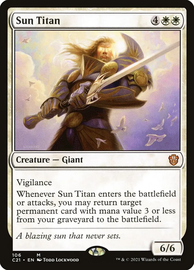 2021 Commander 2021 Sun Titan mythic #106 mythic card image