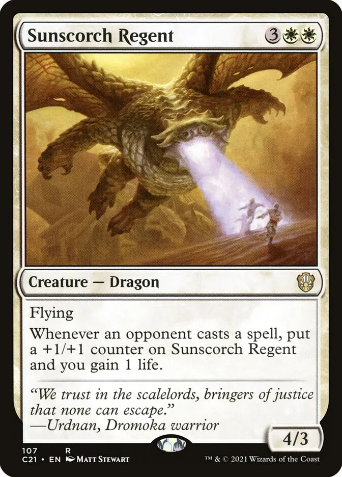2021 Commander 2021 Sunscorch Regent #107 rare card image