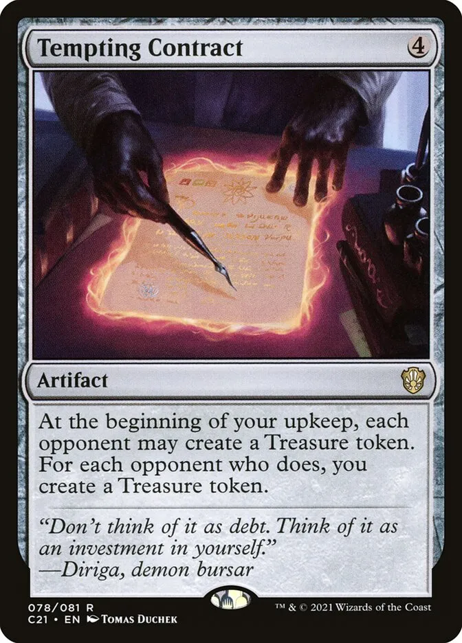 2021 Commander 2021 Tempting Contract rare #78 rare card image