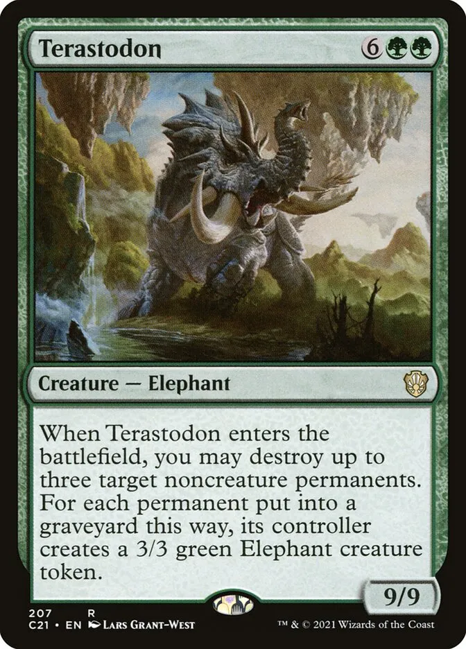 2021 Commander 2021 Terastodon rare #207 rare card image