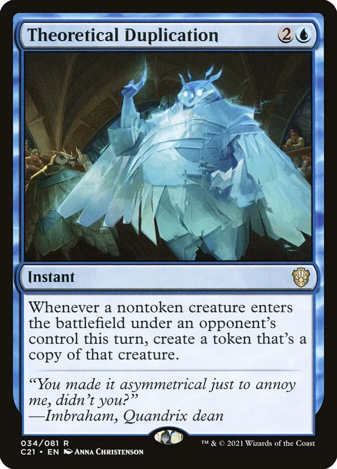 2021 Commander 2021 Theoretical Duplication rare #34 rare card image