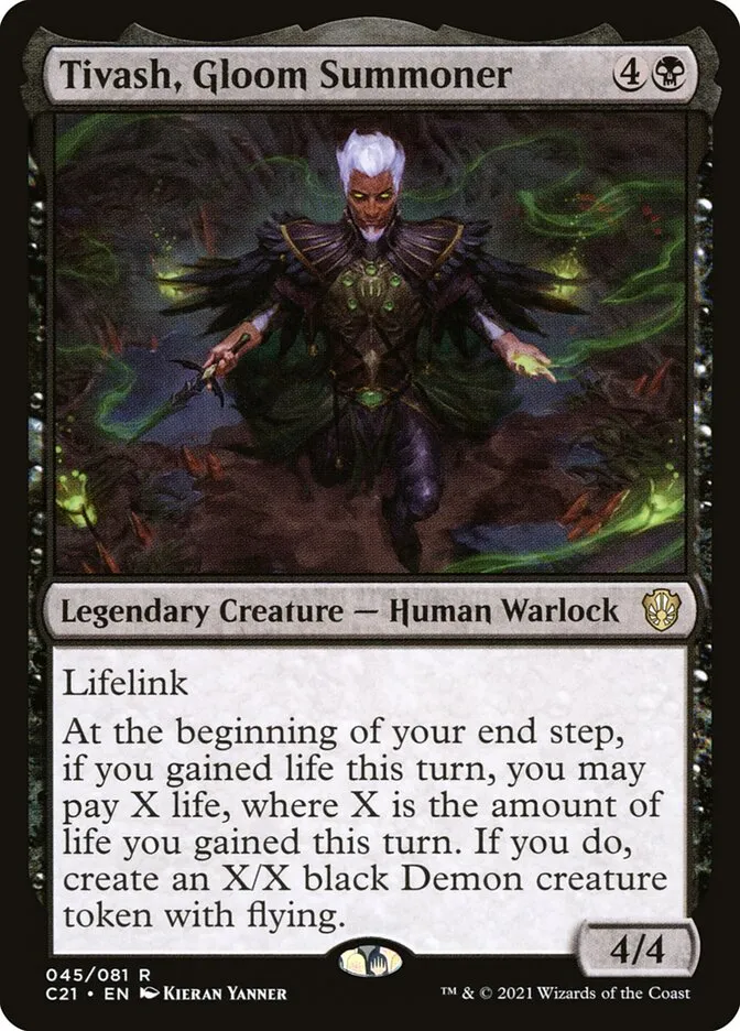 2021 Commander 2021 Tivash, Gloom Summoner rare #45 rare card image