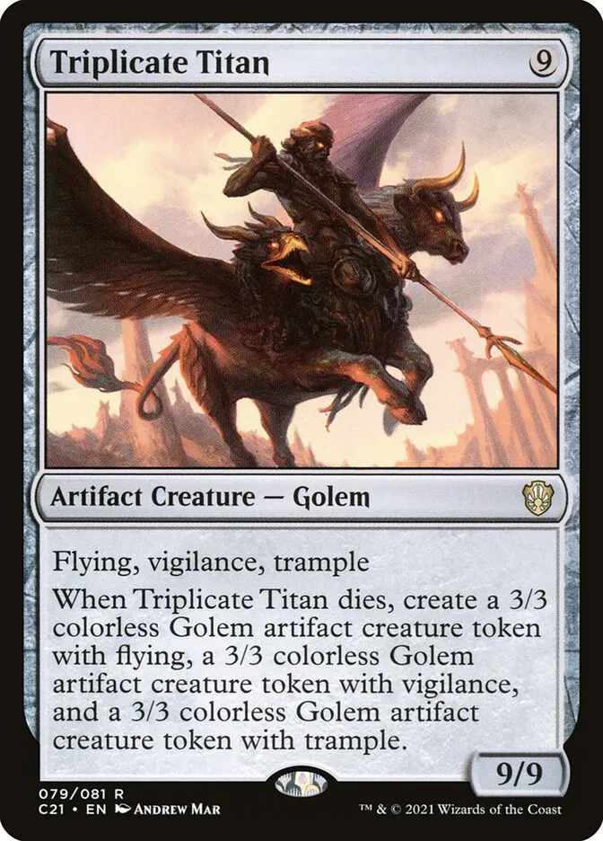 2021 Commander 2021 Triplicate Titan rare #79 rare card image