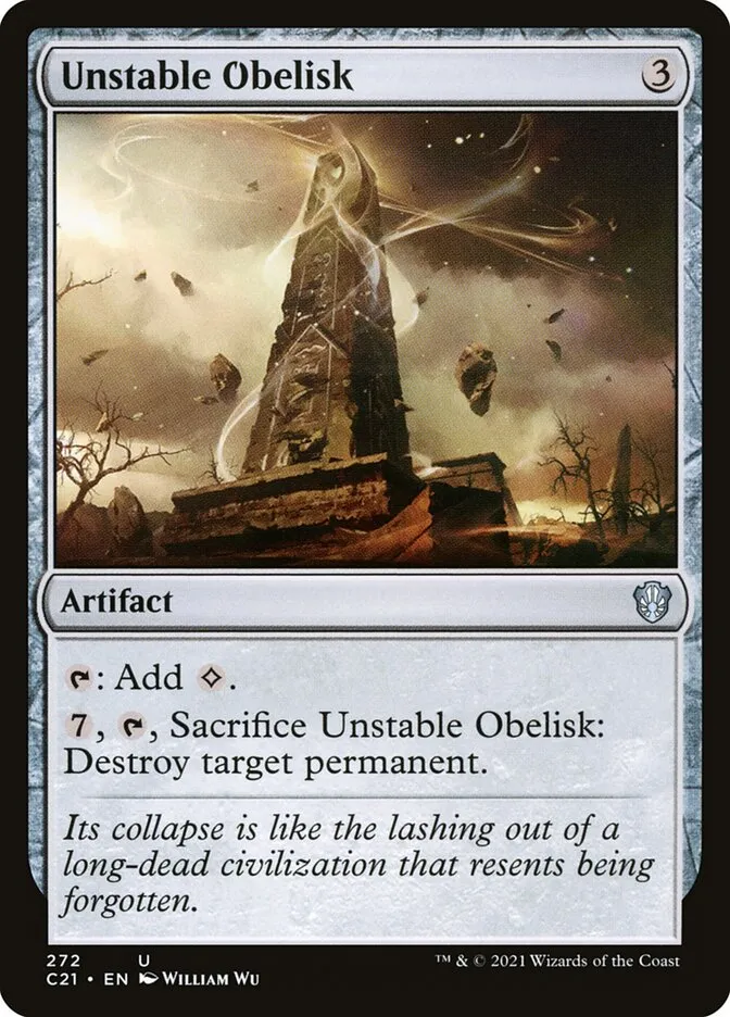 2021 Commander 2021 Unstable Obelisk uncommon #272 uncommon card image