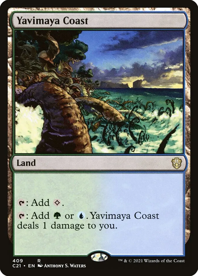 2021 Commander 2021 Yavimaya Coast #409 rare card image