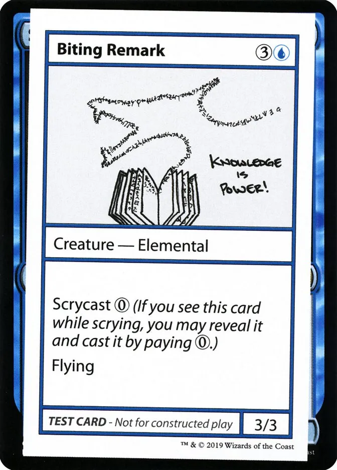 2021 Mystery Booster Playtest Cards 2021 Biting Remark #17 rare card image