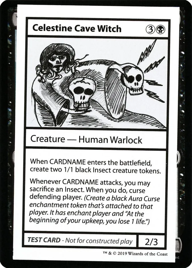 2021 Mystery Booster Playtest Cards 2021 Celestine Cave Witch #37 rare card image