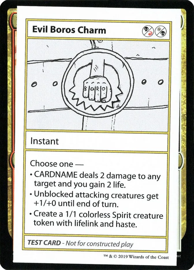 2021 Mystery Booster Playtest Cards 2021 Evil Boros Charm #90 rare card image