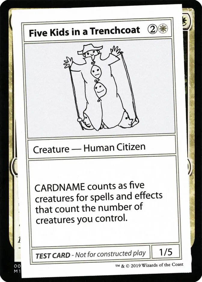 2021 Mystery Booster Playtest Cards 2021 Five Kids in a Trenchcoat #5 rare card image