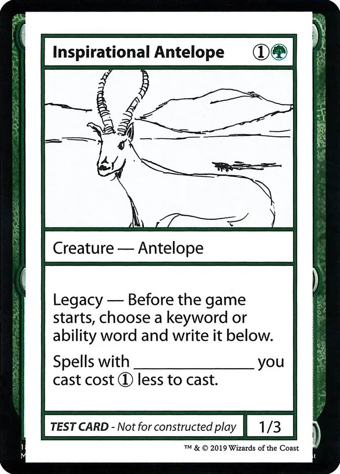 2021 Mystery Booster Playtest Cards 2021 Inspirational Antelope #78 rare card image