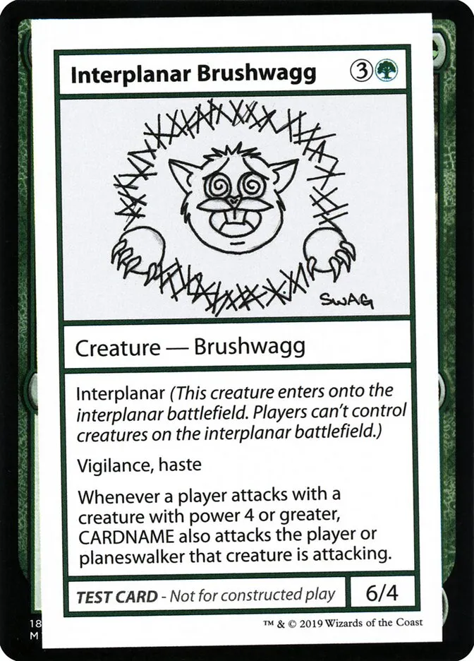2021 Mystery Booster Playtest Cards 2021 Interplanar Brushwagg #79 rare card image