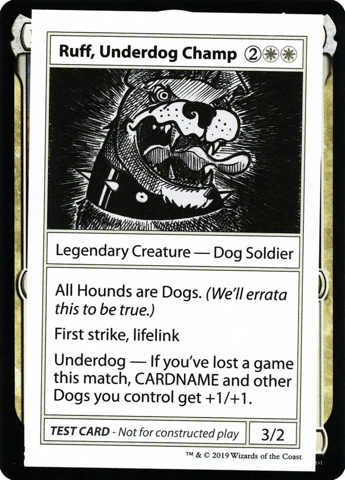 2021 Mystery Booster Playtest Cards 2021 Ruff, Underdog Champ #10 rare card image