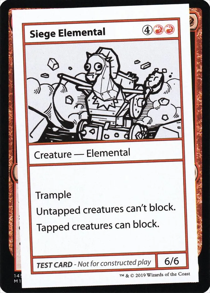 2021 Mystery Booster Playtest Cards 2021 Siege Elemental #64 rare card image