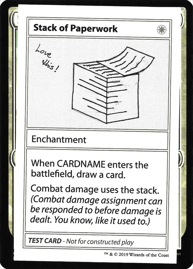2021 Mystery Booster Playtest Cards 2021 Stack of Paperwork #13 rare card image