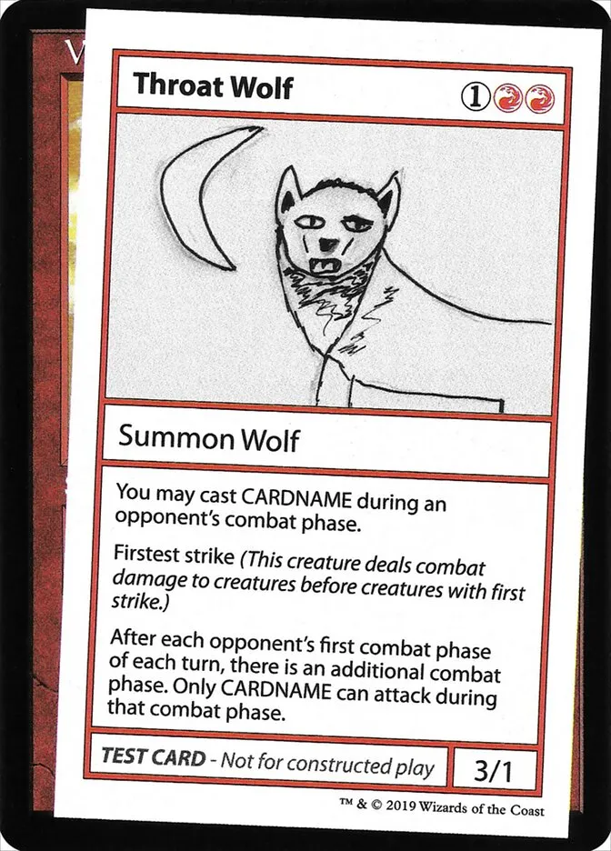 2021 Mystery Booster Playtest Cards 2021 Throat Wolf #65 rare card image