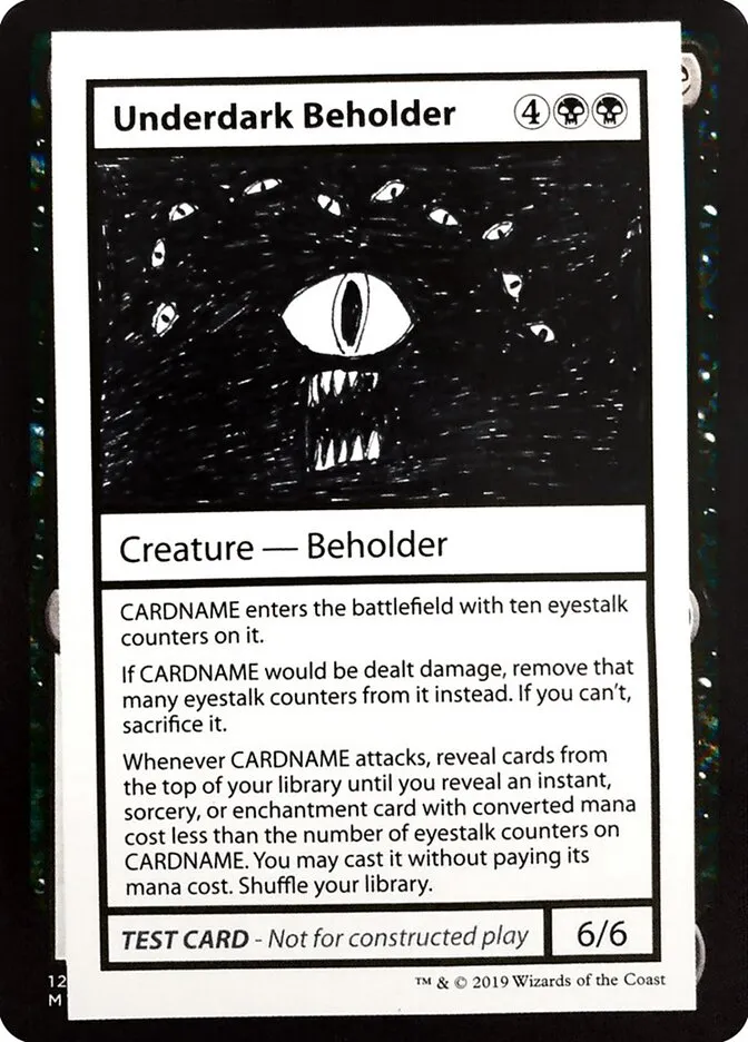 2021 Mystery Booster Playtest Cards 2021 Underdark Beholder #49 rare card image