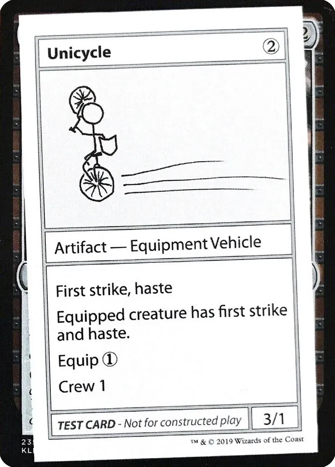 2021 Mystery Booster Playtest Cards 2021 Unicycle #110 rare card image