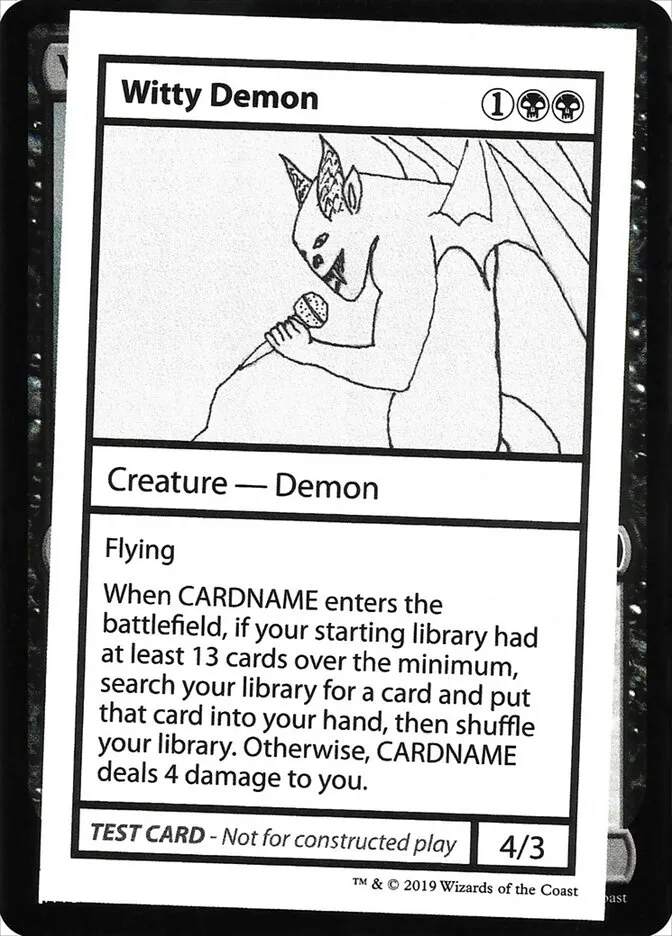 2021 Mystery Booster Playtest Cards 2021 Witty Demon #50 rare card image
