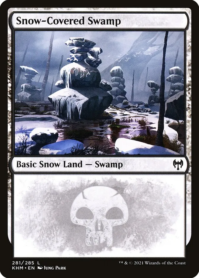 2021 Kaldheim Snow-Covered Swamp #281 common card image