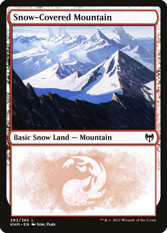 2021 Kaldheim Snow-Covered Mountain #283 common card image