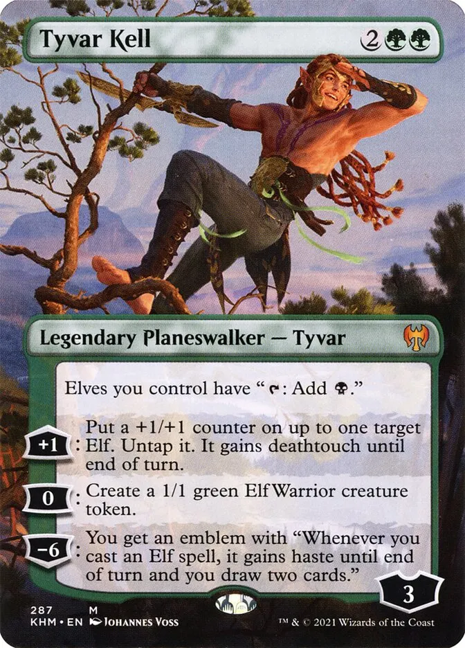 2021 Kaldheim Tyvar Kell [Borderless] mythic #287 mythic card image