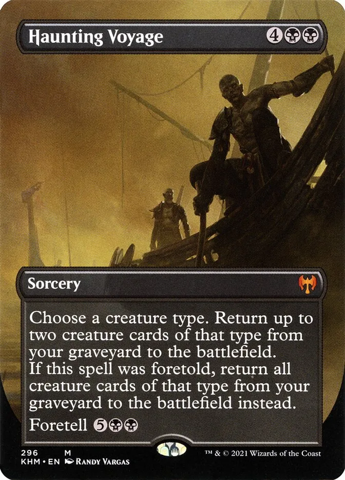 2021 Kaldheim Haunting Voyage [Borderless Foil] mythic #296 mythic card image