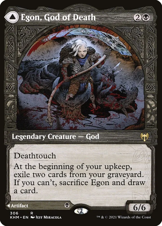 2021 Kaldheim Egon, God of Death // Throne of Death [Showcase] rare #306 rare card image