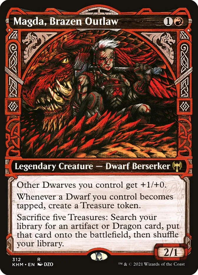 2021 Kaldheim Magda, Brazen Outlaw [Showcase] rare #312 rare card image
