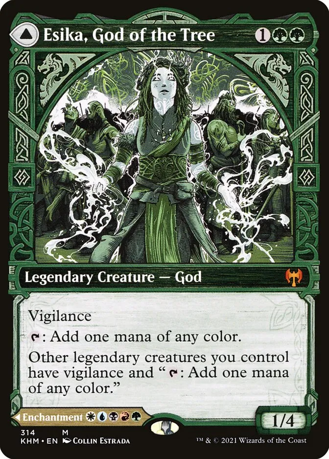 2021 Kaldheim Esika, God of the Tree // The Prismatic Bridge [Showcase] mythic #314 mythic card image