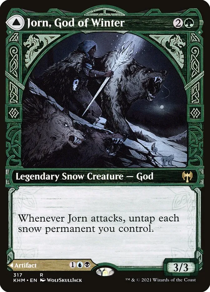 2021 Kaldheim Jorn, God of Winter // Kaldring, the Rimestaff [Showcase] rare #317 rare card image
