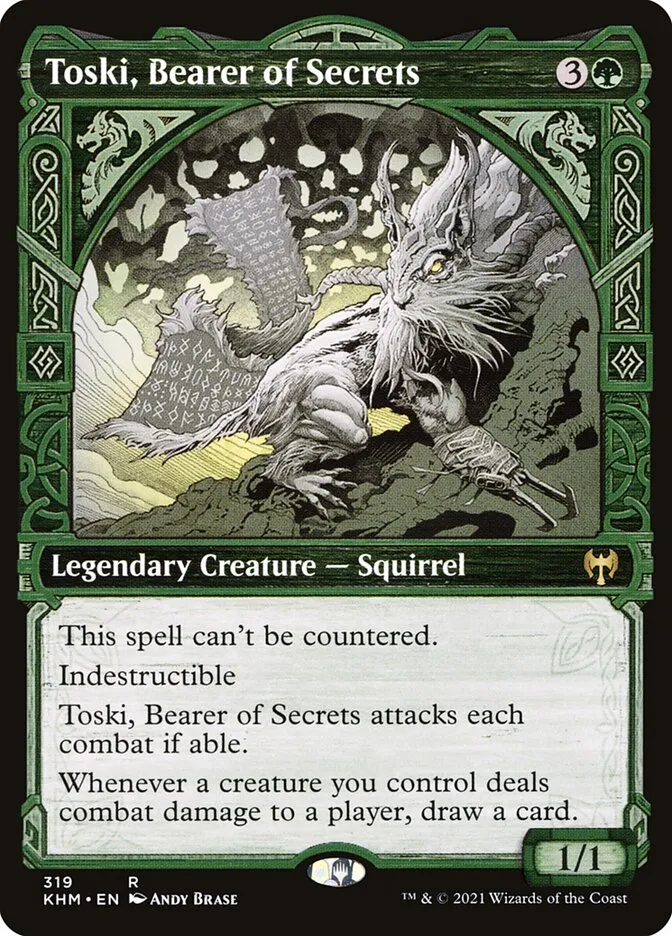 2021 Kaldheim Toski, Bearer of Secrets [Showcase] rare #319 rare card image