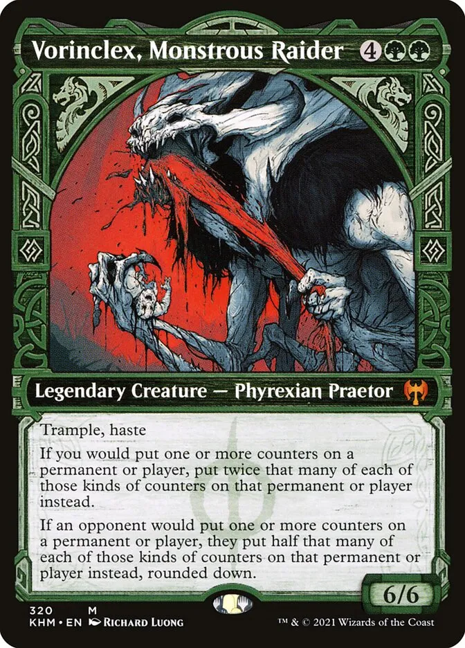 2021 Kaldheim Vorinclex, Monstrous Raider [Showcase] mythic #320 mythic card image
