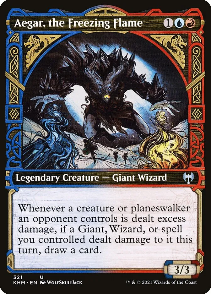 2021 Kaldheim Aegar, the Freezing Flame [Showcase] uncommon #321 uncommon card image