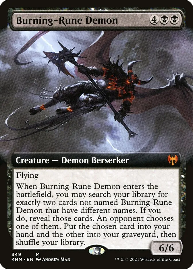2021 Kaldheim Burning-Rune Demon mythic #349 mythic card image
