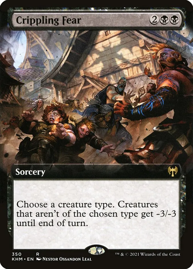 2021 Kaldheim Crippling Fear rare #350 rare card image