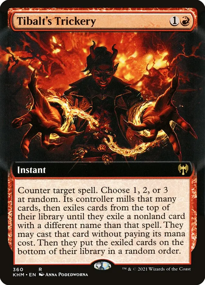 2021 Kaldheim Tibalt's Trickery rare #360 rare card image