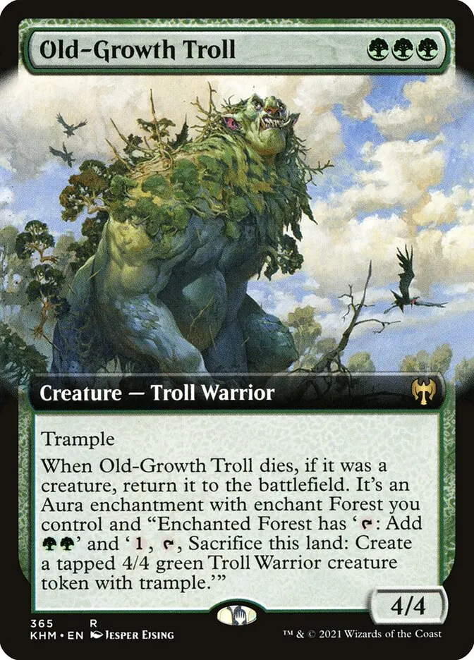 2021 Kaldheim Old-Growth Troll rare #365 rare card image