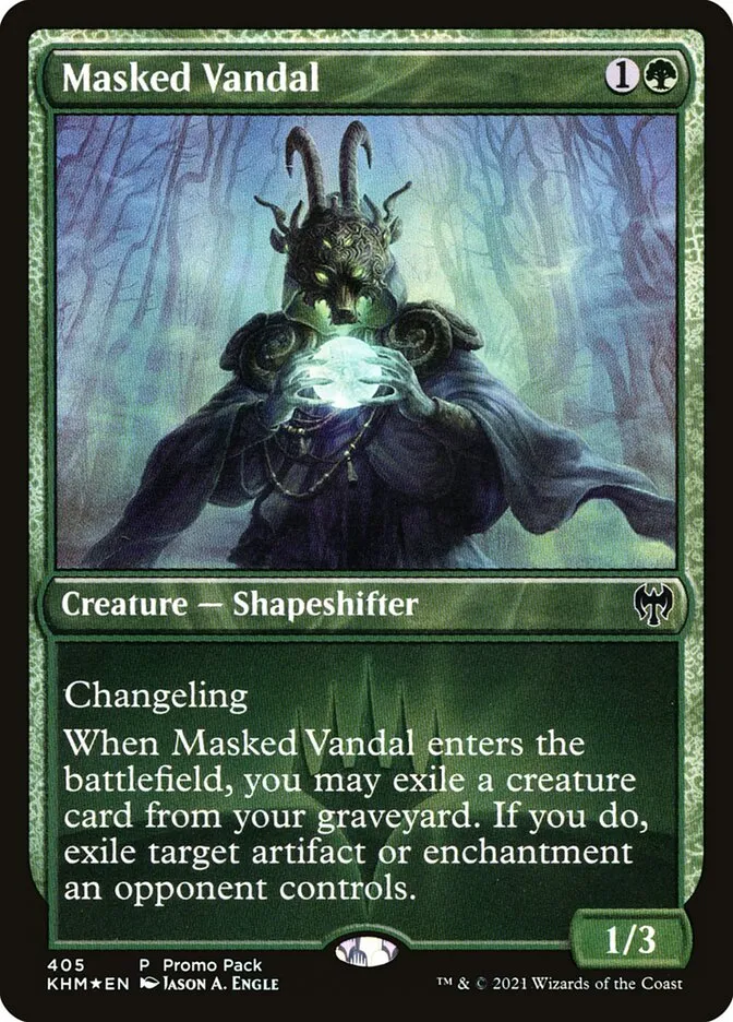 2021 Kaldheim Masked Vandal [Promo] common #405 common card image