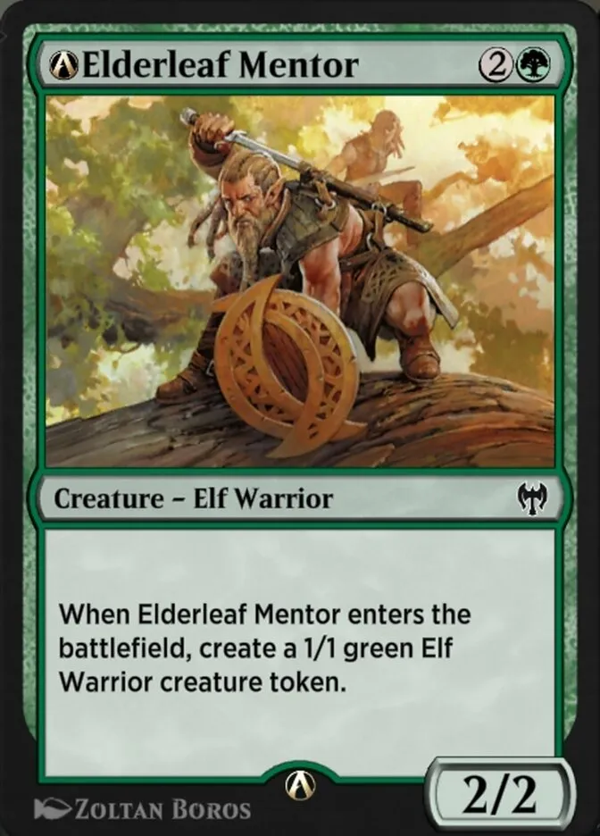2021 Kaldheim A-Elderleaf Mentor common #A-165 common card image