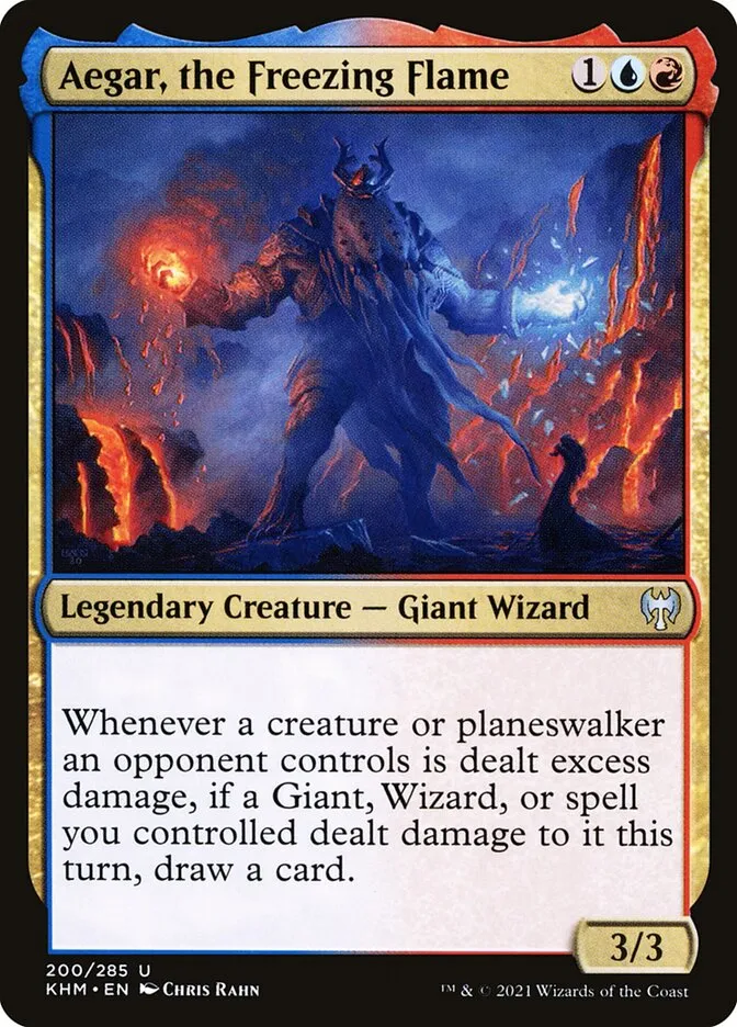 2021 Kaldheim Aegar, the Freezing Flame #200 uncommon card image