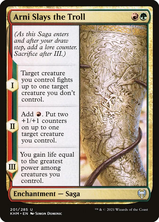 2021 Kaldheim Arni Slays the Troll #201 uncommon card image