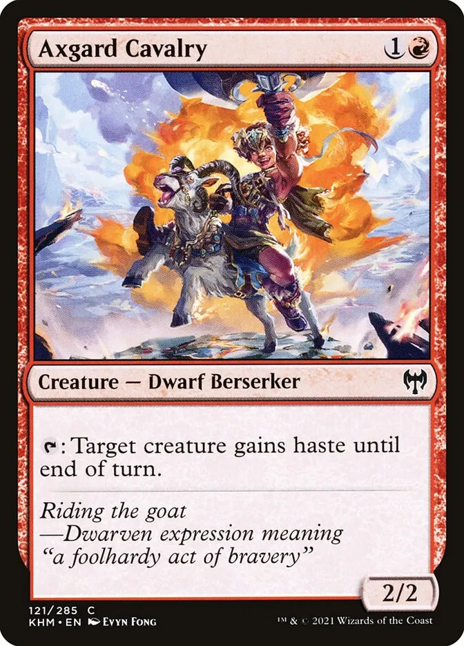 2021 Kaldheim Axgard Cavalry common #121 common card image