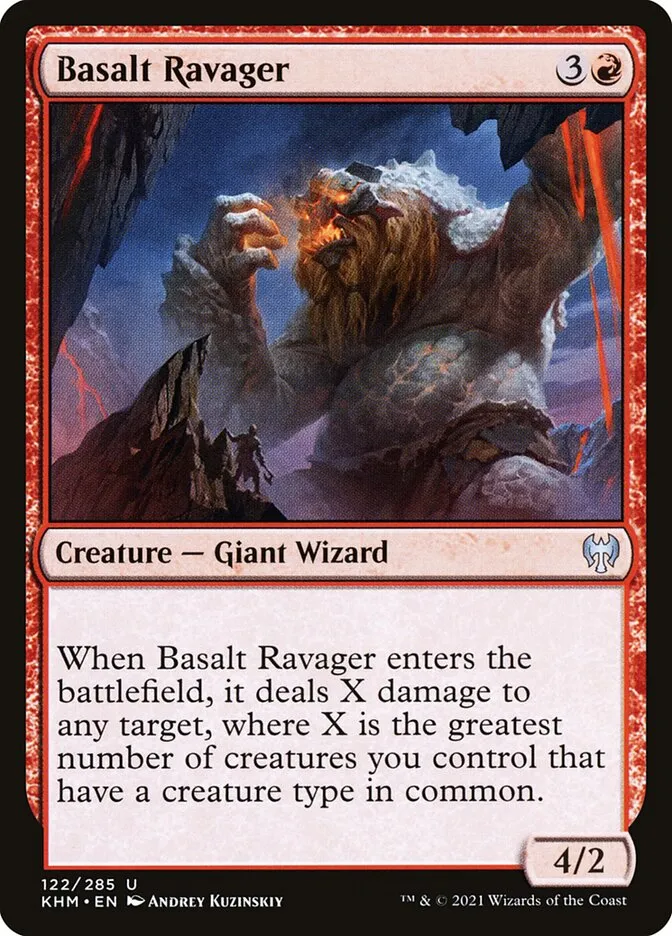 2021 Kaldheim Basalt Ravager #122 uncommon card image