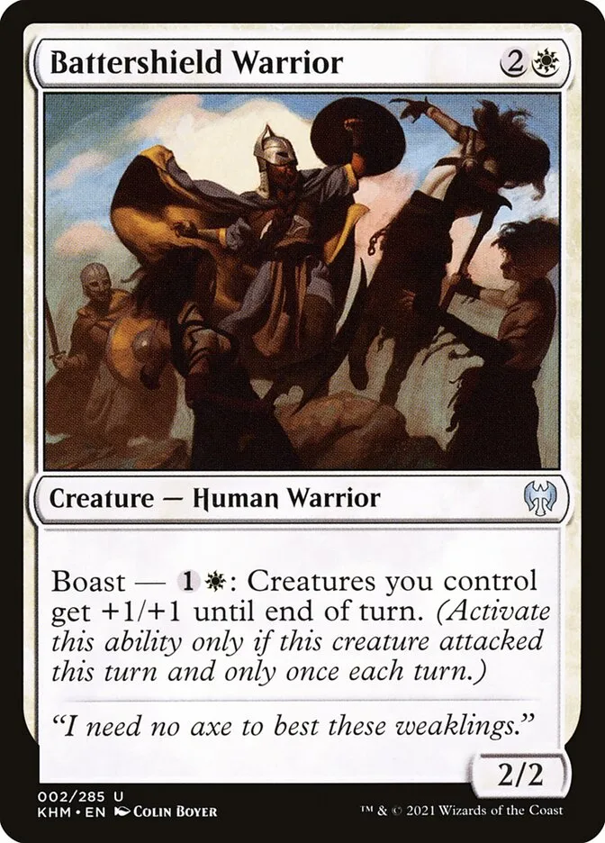2021 Kaldheim Battershield Warrior uncommon #2 uncommon card image