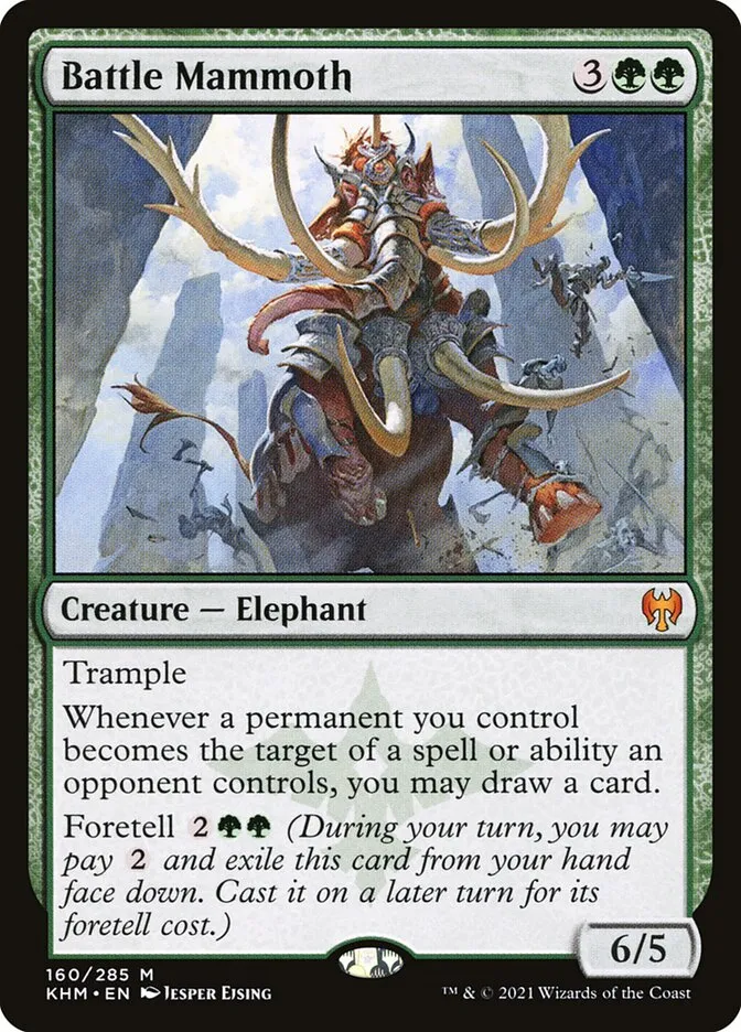 2021 Kaldheim Battle Mammoth #160 mythic card image