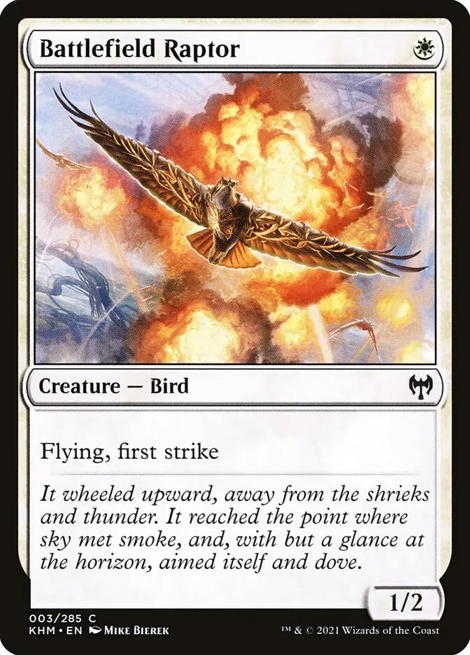 2021 Kaldheim Battlefield Raptor common #3 common card image