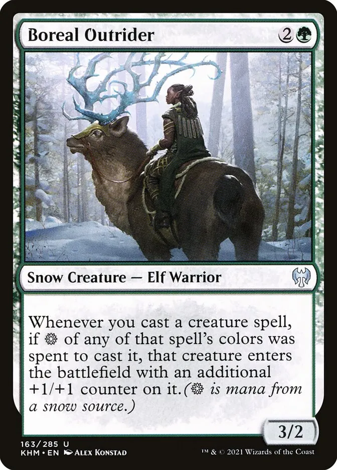 2021 Kaldheim Boreal Outrider #163 uncommon card image