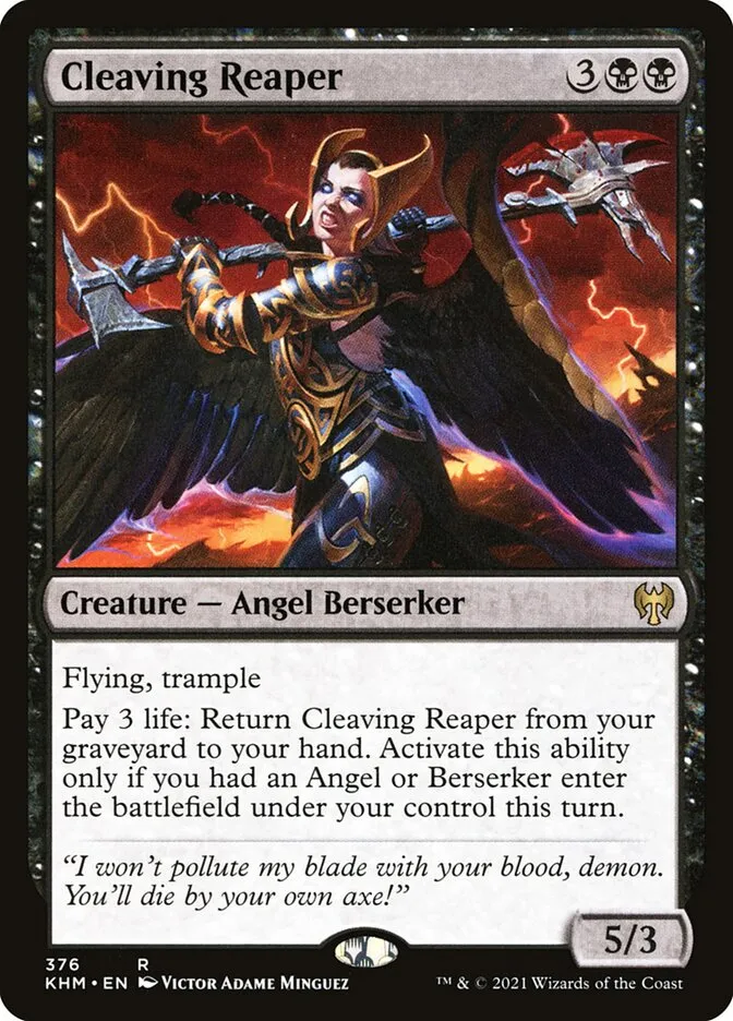 2021 Kaldheim Cleaving Reaper #376 rare card image
