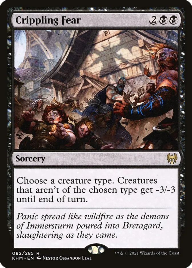 2021 Kaldheim Crippling Fear #82 rare card image