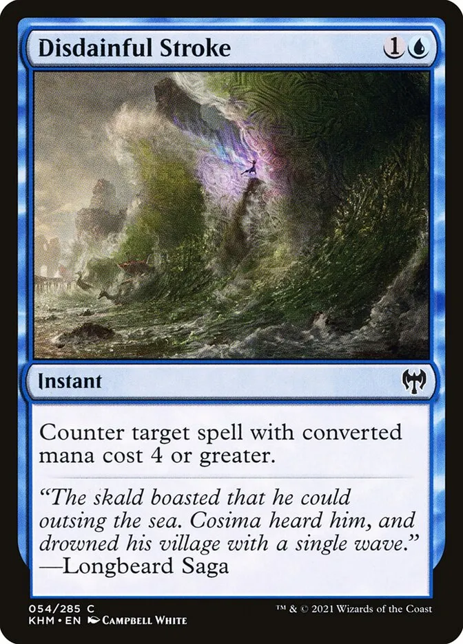 2021 Kaldheim Disdainful Stroke #54 common card image